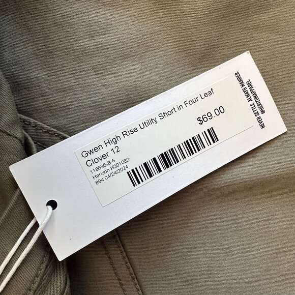 NEW Herizon Womens 12 Shorts Gwen High Rise Utility Short In Four Leaf Green - Picture 5 of 7